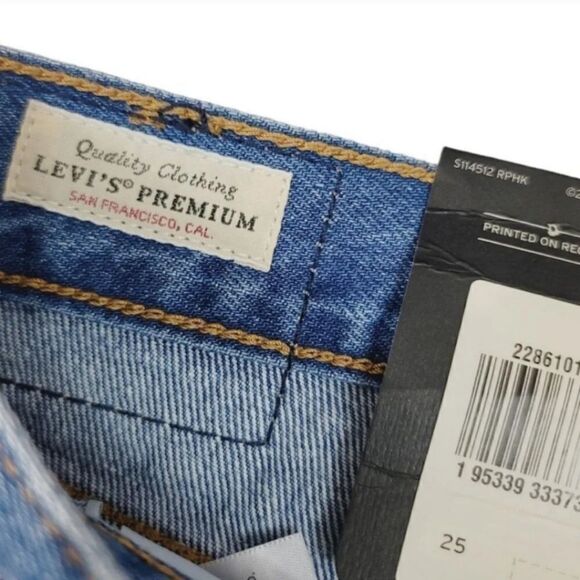 NEW Levi's Wedgie Icon Fit Tapered Ankle Button Fly Big E Denim Size 25 - Picture 11 of 16